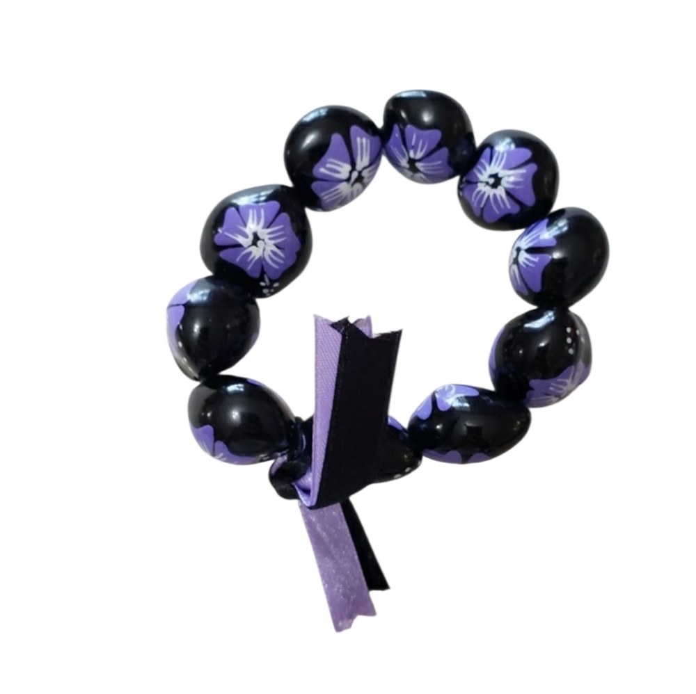 Kukui Nut Bracelet - Painted: Purple